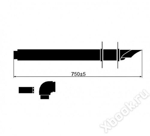 303807 Vaillant Комплект для горизон. прохода дымохода, 800мм  DN 60/100 белый вид спереди
